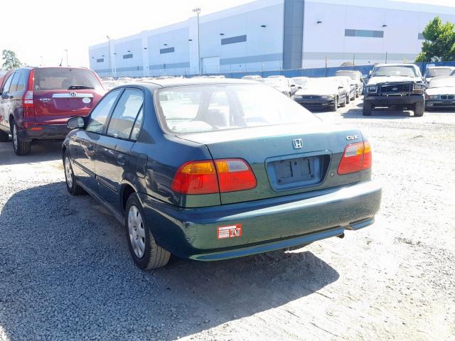 2HGEJ6614YH568377 - 2000 HONDA CIVIC BASE GREEN photo 3