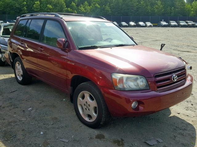 JTEEP21A160142687 - 2006 TOYOTA HIGHLANDER BURGUNDY photo 1