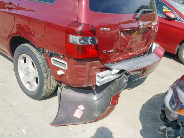 JTEEP21A160142687 - 2006 TOYOTA HIGHLANDER BURGUNDY photo 9