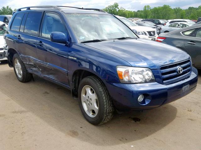 JTEEP21A860138474 - 2006 TOYOTA HIGHLANDER BLUE photo 1