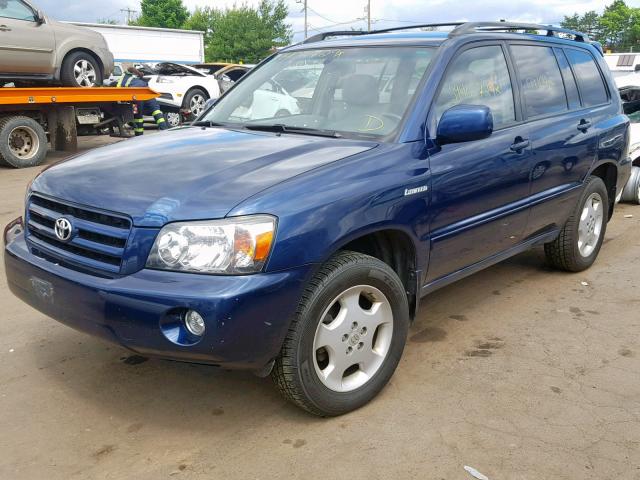 JTEEP21A860138474 - 2006 TOYOTA HIGHLANDER BLUE photo 2