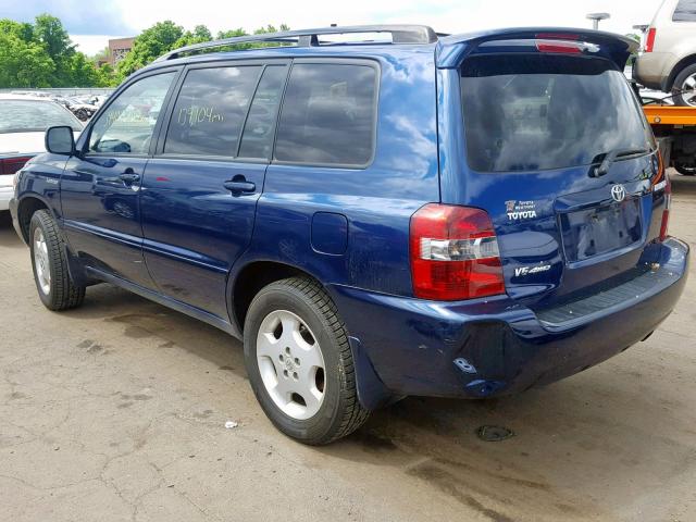 JTEEP21A860138474 - 2006 TOYOTA HIGHLANDER BLUE photo 3