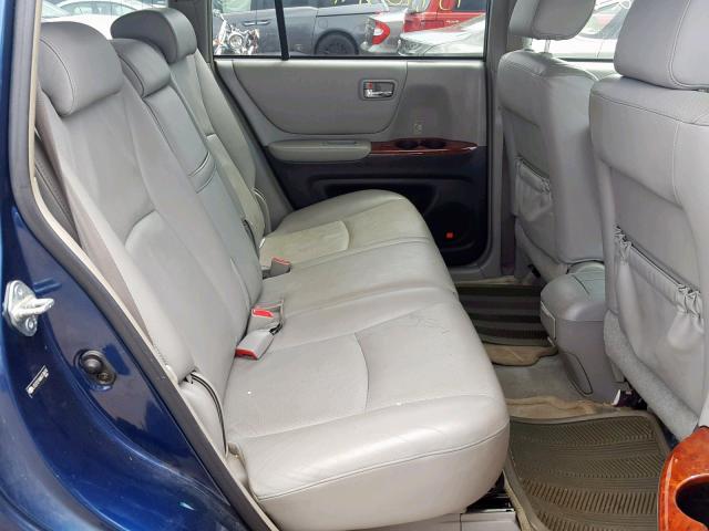 JTEEP21A860138474 - 2006 TOYOTA HIGHLANDER BLUE photo 6