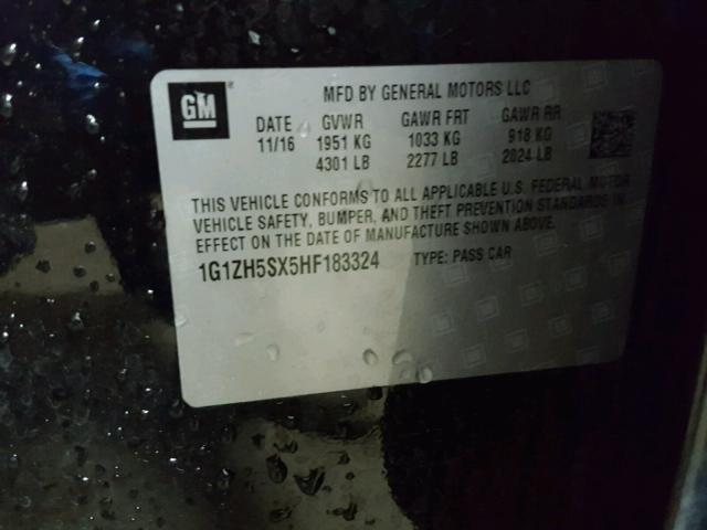 1G1ZH5SX5HF183324 - 2017 CHEVROLET MALIBU PRE 黑色 照片 10