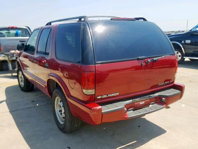 1GNDT13X83K181307 - 2003 CHEVROLET BLAZER BURGUNDY photo 3