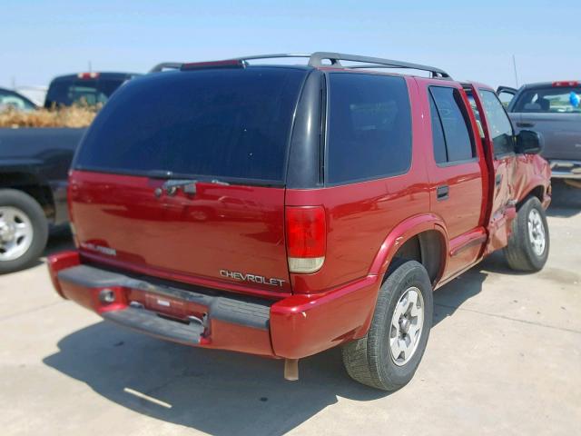 1GNDT13X83K181307 - 2003 CHEVROLET BLAZER BURGUNDY photo 4