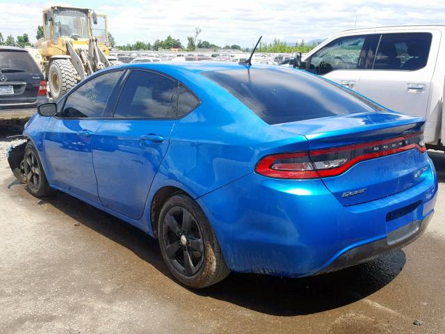 1C3CDFBB8GD755617 - 2016 DODGE DART SXT BLUE photo 3