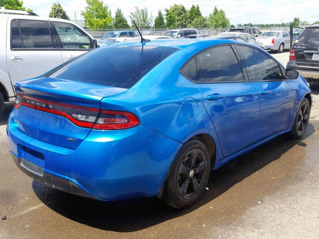 1C3CDFBB8GD755617 - 2016 DODGE DART SXT BLUE photo 4