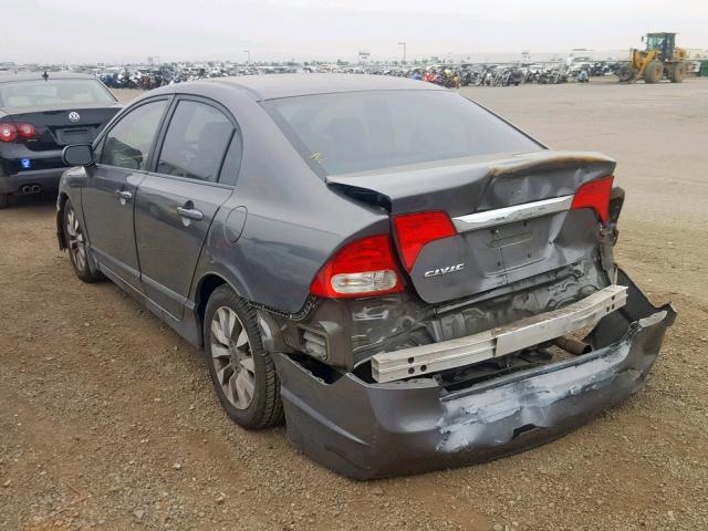 2HGFA16819H323753 - 2009 HONDA CIVIC EX GRAY photo 3