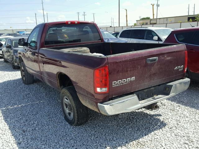 3D7KU26603G803207 - 2003 DODGE RAM 2500 S MAROON photo 3