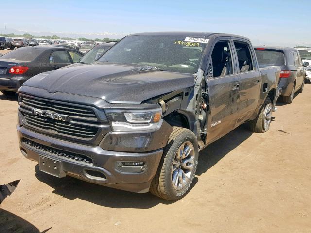 1C6SRFJT4KN573653 - 2019 RAM 1500 LARAM GRAY photo 2