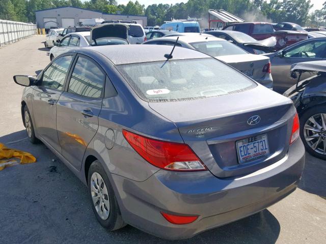 KMHCT4AE6GU112774 - 2016 HYUNDAI ACCENT SE GRAY photo 3