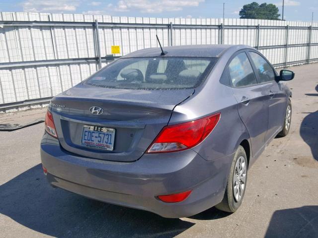 KMHCT4AE6GU112774 - 2016 HYUNDAI ACCENT SE GRAY photo 4