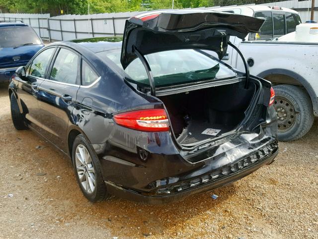 3FA6P0G78HR163277 - 2017 FORD FUSION S BLACK photo 3