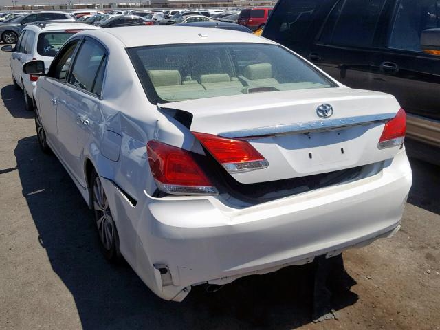 4T1BK3DB5BU372523 - 2011 TOYOTA AVALON BAS WHITE photo 3