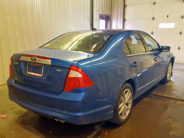 3FAHP0JA3CR283834 - 2012 FORD FUSION SEL BLUE photo 4