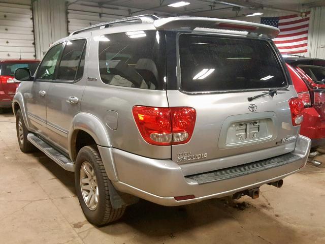 5TDBT48A85S247016 - 2005 TOYOTA SEQUOIA LI SILVER photo 3