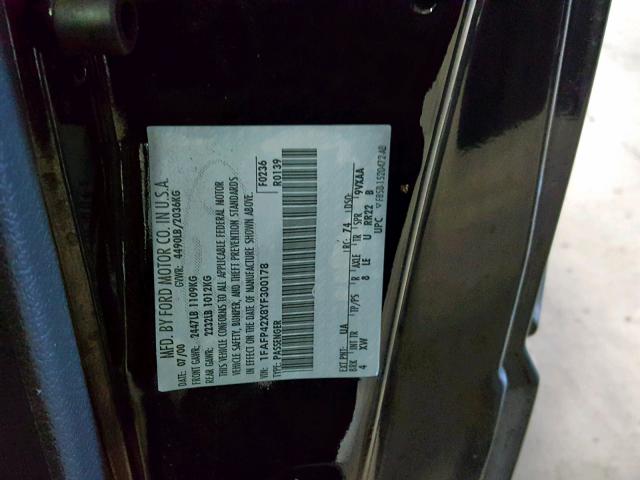 1FAFP42X8YF300178 - 2000 FORD MUSTANG GT BLACK photo 10