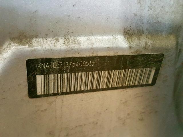 KNAFE121375409515 - 2007 KIA SPECTRA EX SILVER photo 10