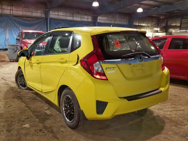 JHMGK5H7XGX038360 - 2016 HONDA FIT EX YELLOW photo 3