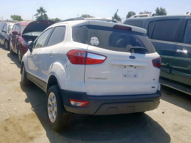 MAJ3P1TE1JC183582 - 2018 FORD ECOSPORT S WHITE photo 3