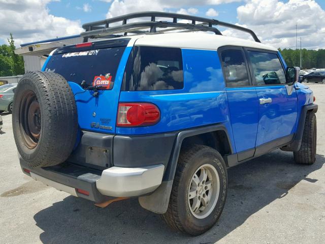 JTEZU11F270004870 - 2007 TOYOTA FJ CRUISER BLUE photo 4