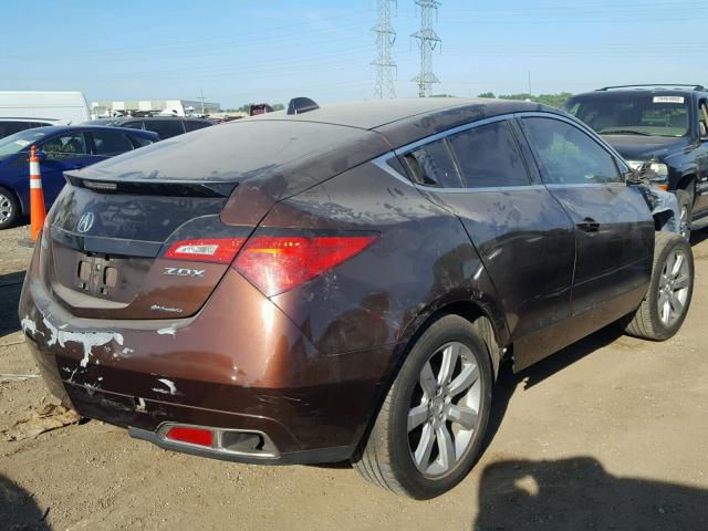 2HNYB1H4XAH500877 - 2010 ACURA ZDX TECHNO BROWN photo 4