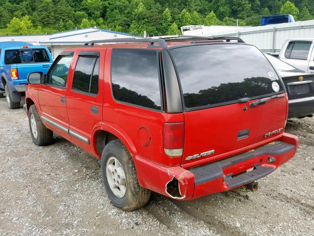 1GNDT13W9Y2347624 - 2000 CHEVROLET BLAZER RED photo 3