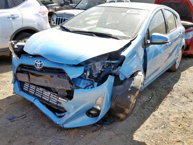 JTDKDTB36F1088464 - 2015 TOYOTA PRIUS C BLUE photo 2