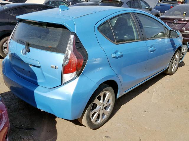 JTDKDTB36F1088464 - 2015 TOYOTA PRIUS C BLUE photo 4