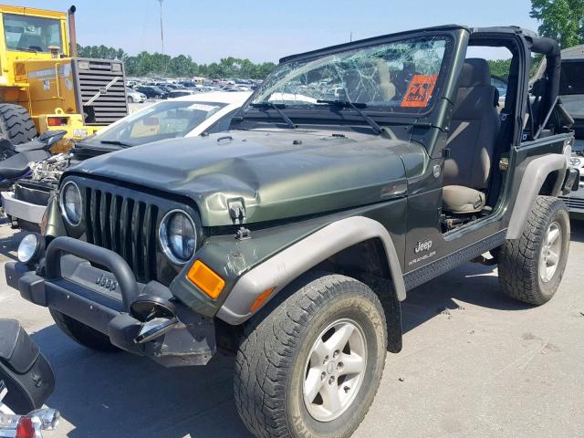 1J4FA39S86P784192 - 2006 JEEP WRANGLER X GREEN photo 2