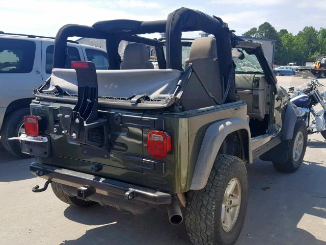 1J4FA39S86P784192 - 2006 JEEP WRANGLER X GREEN photo 4