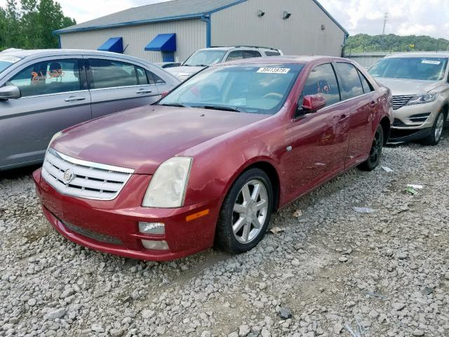 1G6DW677250210910 - 2005 CADILLAC STS RED photo 2