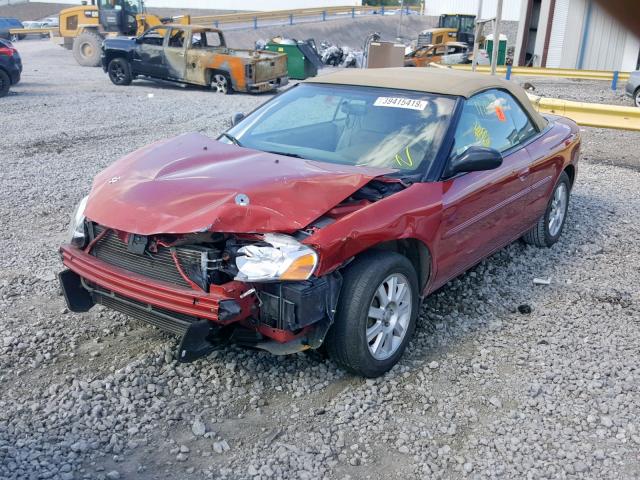 1C3EL75R54N362321 - 2004 CHRYSLER SEBRING GT RED photo 2