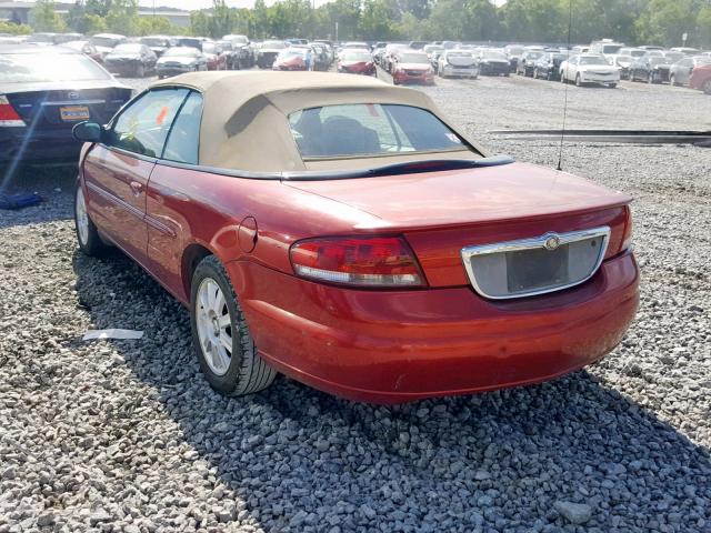 1C3EL75R54N362321 - 2004 CHRYSLER SEBRING GT RED photo 3