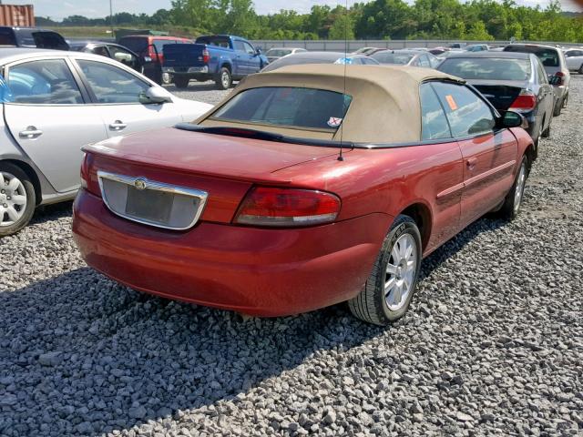 1C3EL75R54N362321 - 2004 CHRYSLER SEBRING GT RED photo 4