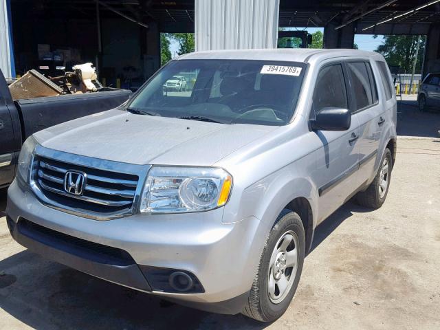 5FNYF3H29DB037869 - 2013 HONDA PILOT LX SILVER photo 2