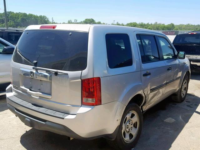 5FNYF3H29DB037869 - 2013 HONDA PILOT LX SILVER photo 4