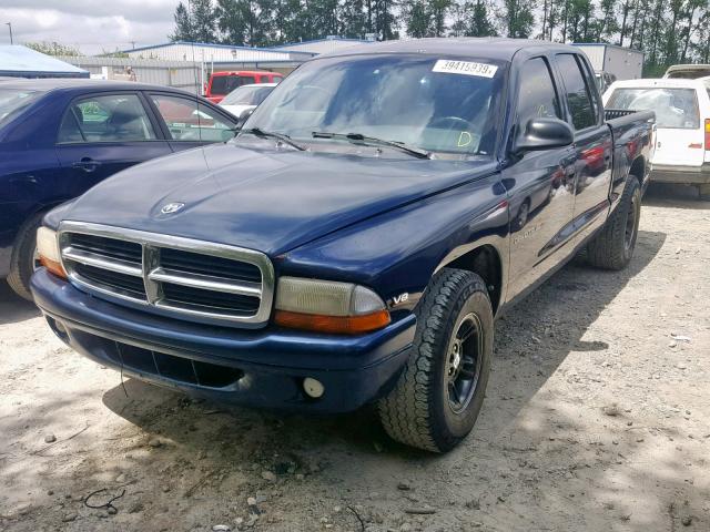 1B7GL2AN5YS786289 - 2000 DODGE DAKOTA QUA BLUE photo 2