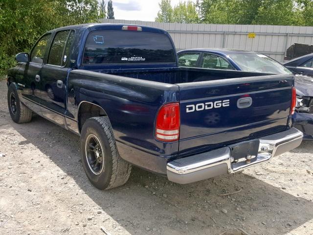 1B7GL2AN5YS786289 - 2000 DODGE DAKOTA QUA BLUE photo 3