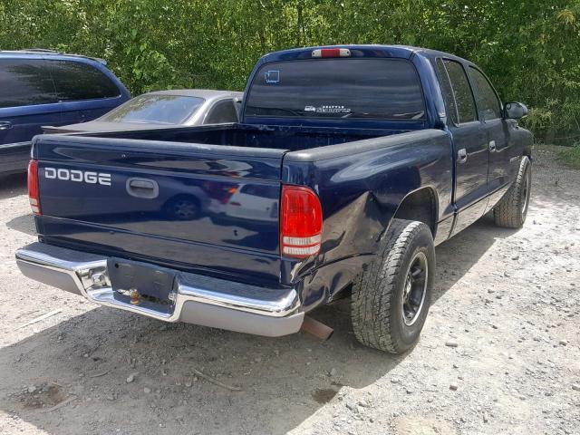 1B7GL2AN5YS786289 - 2000 DODGE DAKOTA QUA BLUE photo 4