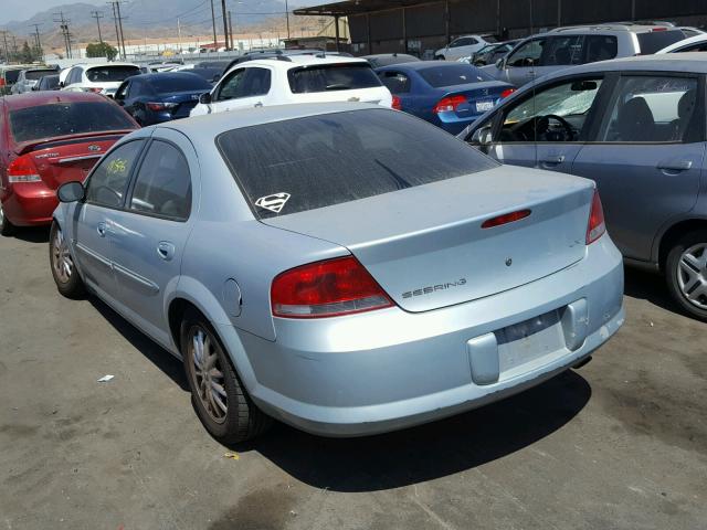 1C3AL56U01N538645 - 2001 CHRYSLER SEBRING LX BLUE photo 3