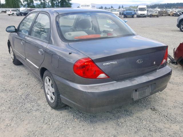 KNAFB121945304126 - 2004 KIA SPECTRA BA GRAY photo 3