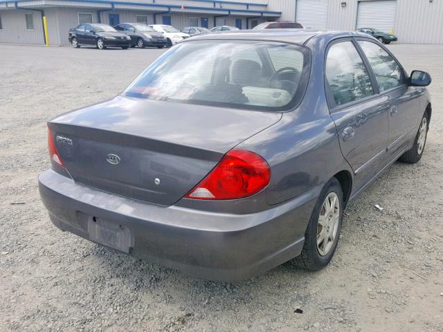 KNAFB121945304126 - 2004 KIA SPECTRA BA GRAY photo 4