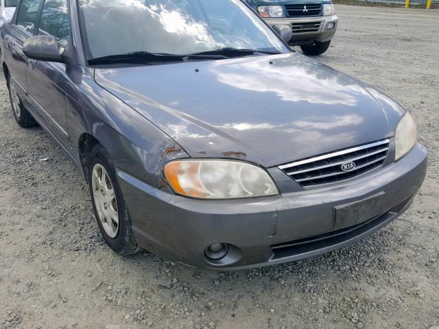 KNAFB121945304126 - 2004 KIA SPECTRA BA GRAY photo 9