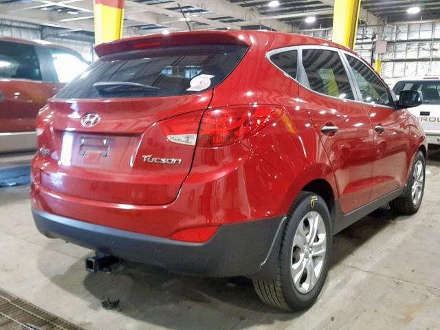 KM8JT3ABXBU247630 - 2011 HYUNDAI TUCSON GL RED photo 4