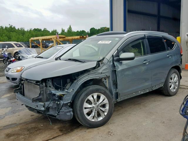 JHLRM4H72CC007364 - 2012 HONDA CR-V EXL BLUE photo 2