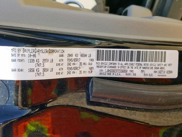 1J8HG58237C536850 - 2007 JEEP COMMANDER BLACK photo 10