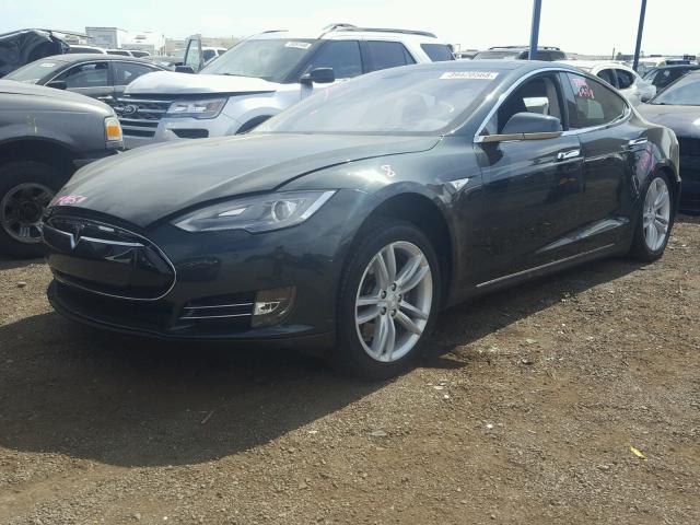 5YJSA1H14EFP49448 - 2014 TESLA MODEL S GREEN photo 2