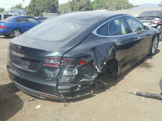 5YJSA1H14EFP49448 - 2014 TESLA MODEL S GREEN photo 4